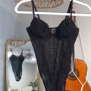 Black Lace + Mesh Bodysuit OR Lingerie